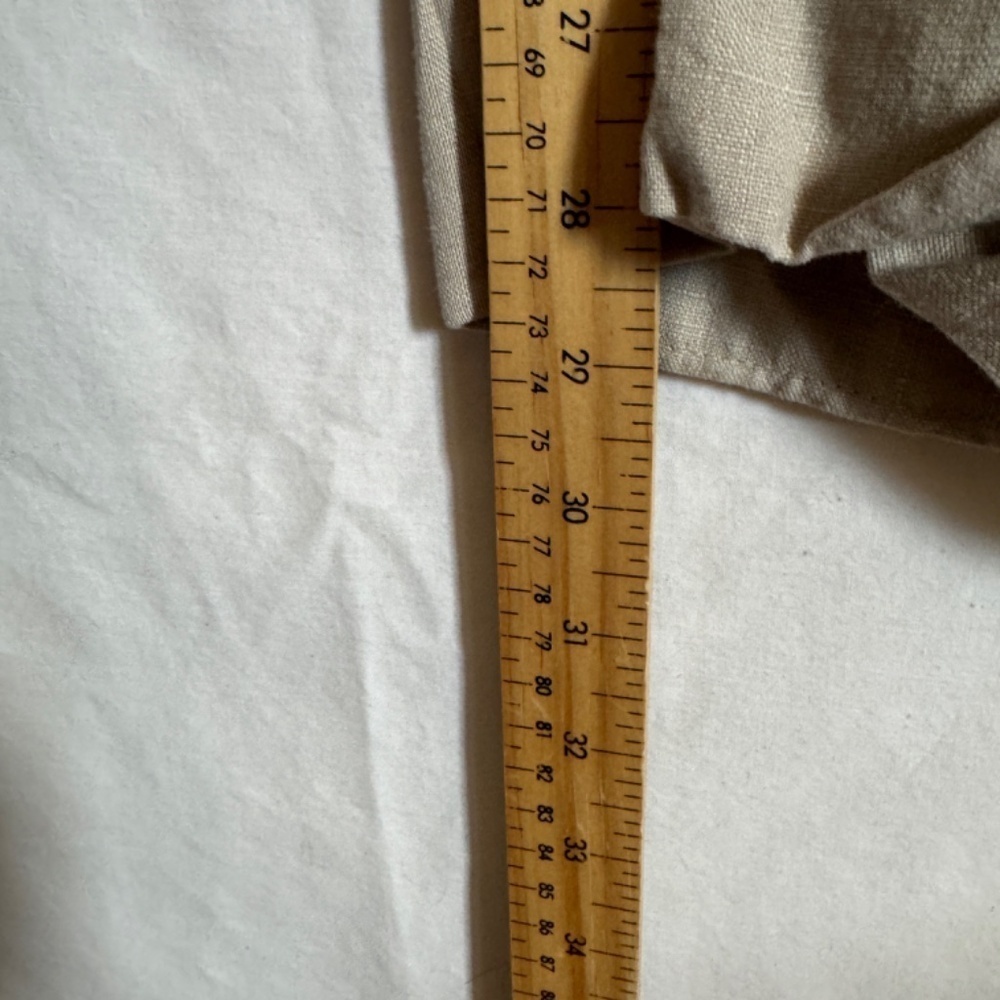 Le Chateau Womens Linen Wide Leg Pants Ankle Beige High Rise Size 13/14 - Picture 8 of 12